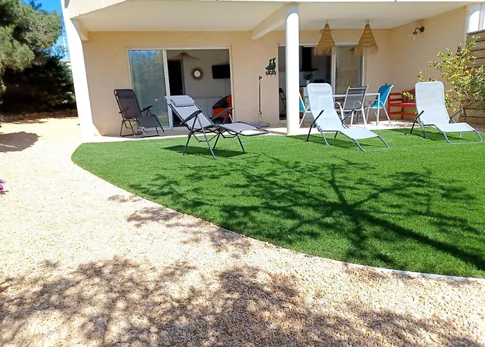 Plain-Pied Jardin 6 Personnes Clim Vue Mer Parking Wifi Terrasse Piscine Dans La Residence